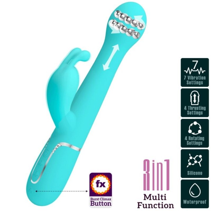 Dejon Rabbit Vibrator 3 In 1 Multifunktions-Aquagrün von Pretty Love Flirtation | Fesselliebe.de