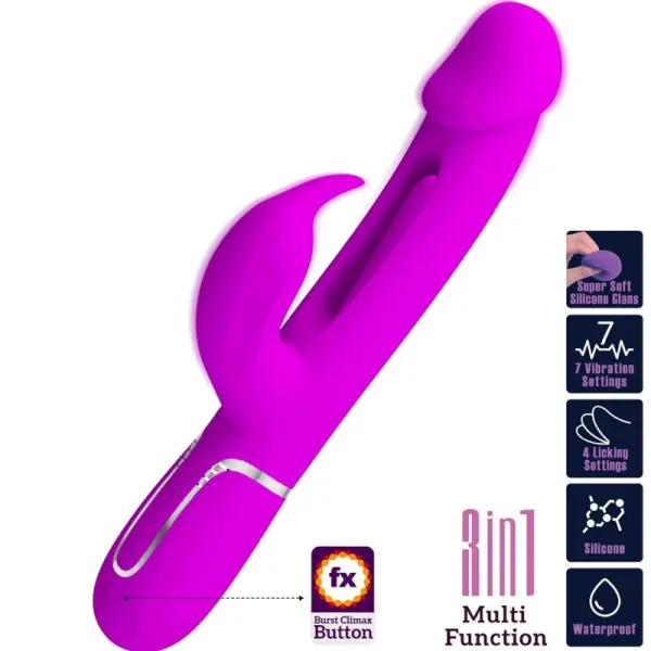 Dejon Rabbit Vibrator 3 In 1 Multifunktions Fucsia von Pretty Love Flirtation | Fesselliebe.de