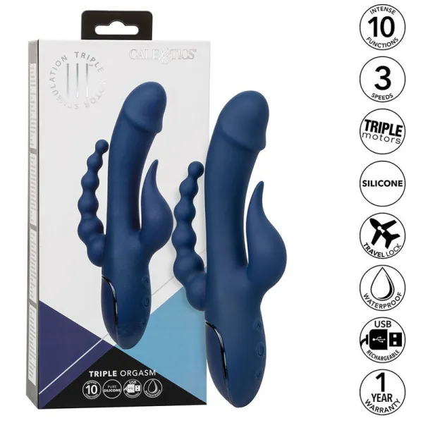 Vibrator Dreifach-Orgasmus Blau von Calexotics | Fesselliebe.de