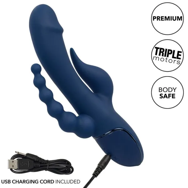 Vibrator Dreifach-Orgasmus Blau von Calexotics | Fesselliebe.de