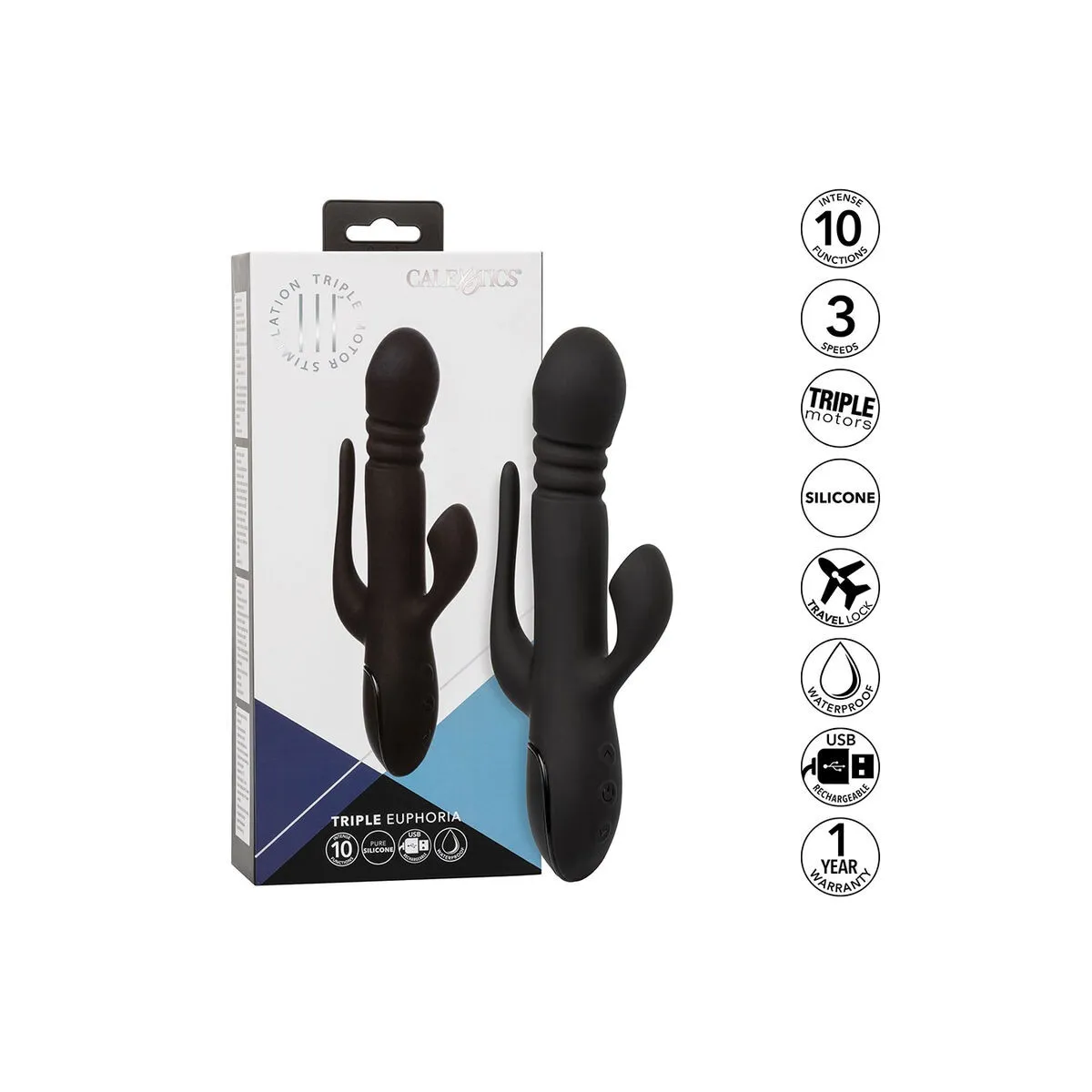Vibrator Triple Euphoria Schwarz von Calexotics | Fesselliebe.de
