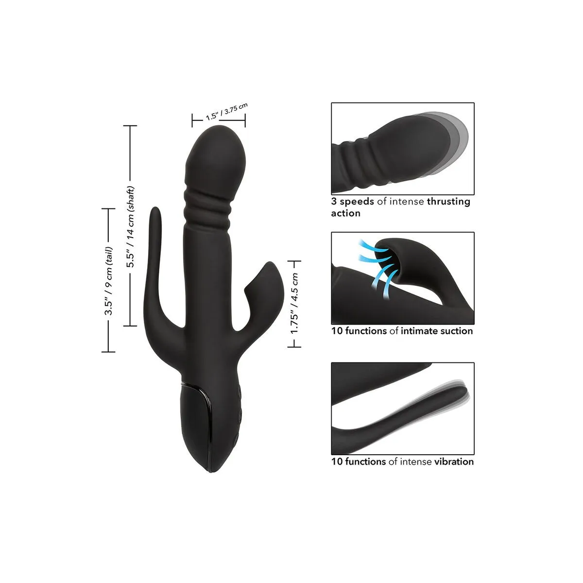 Vibrator Triple Euphoria Schwarz von Calexotics | Fesselliebe.de