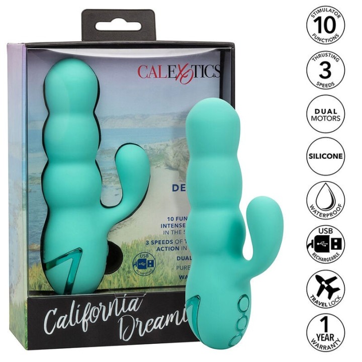 Del Mar Diva Vibrator Rabbir Aqua Grün von California Dreaming von Calexotics | Fesselliebe.de