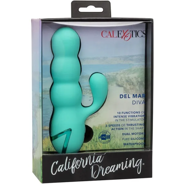 Del Mar Diva Vibrator Rabbir Aqua Grün von California Dreaming von Calexotics | Fesselliebe.de