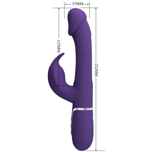 Kampas Rabbit 3 In 1 Multifunktionsvibrator mit Zunge Violett von Pretty Love Flirtation | Fesselliebe.de