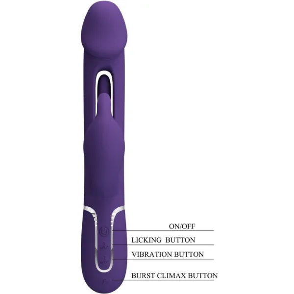 Kampas Rabbit 3 In 1 Multifunktionsvibrator mit Zunge Violett von Pretty Love Flirtation | Fesselliebe.de