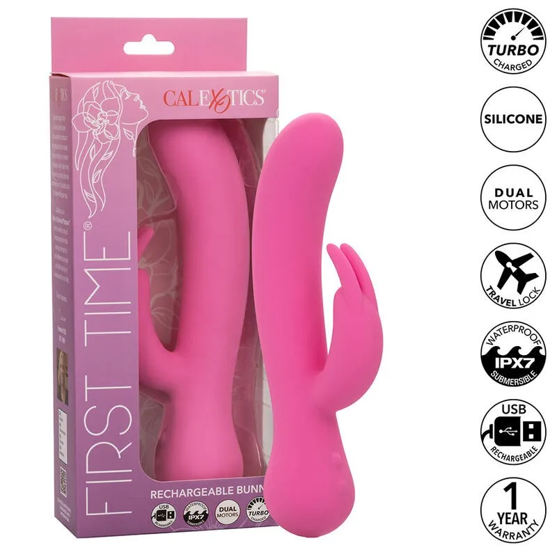 First Time Vibrator Rabbit wiederaufladbar Rosa von Calexotics | Fesselliebe.de