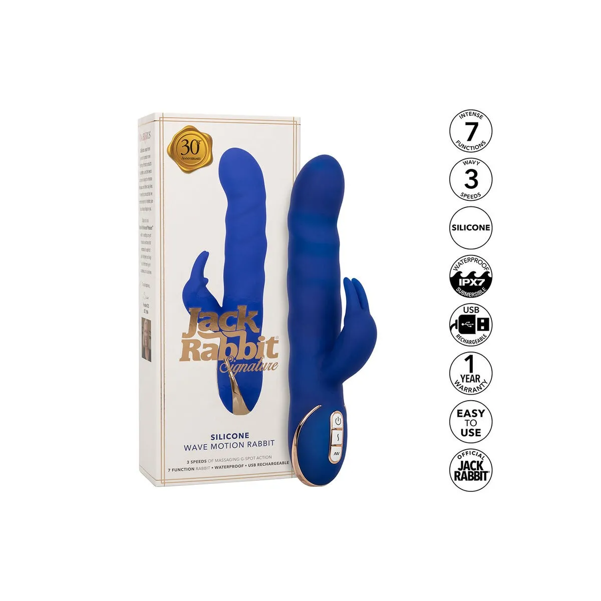 Jack Rabbit Vibrator Wellenbewegung Blau von Calexotics | Fesselliebe.de