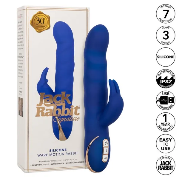Jack Rabbit Vibrator Wellenbewegung Blau von Calexotics | Fesselliebe.de