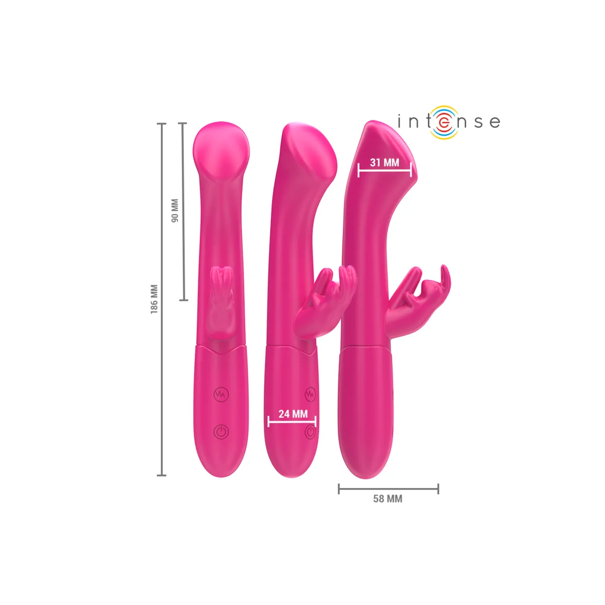 Julieta Rabbit Vibrator 18,6 cm 10 Vibrationen Rosa von Intense Fun | Fesselliebe.de