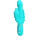 Cammy 4 In 1 Multifunktions-Dreifacher Rabbit-Vibrator Blau von Pretty Love