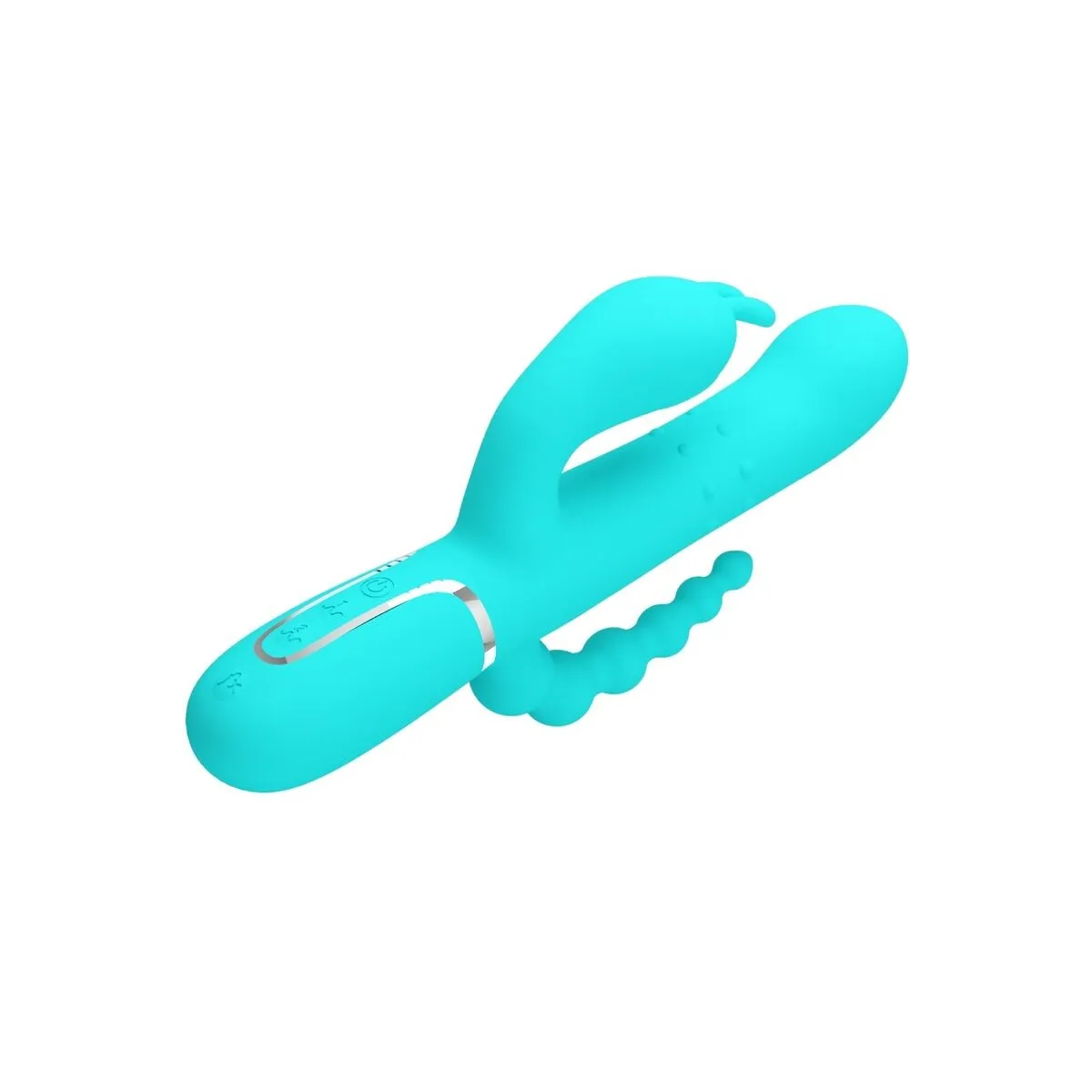 Cammy 4 In 1 Multifunktions-Dreifacher Rabbit-Vibrator Blau von Pretty Love | Fesselliebe.de