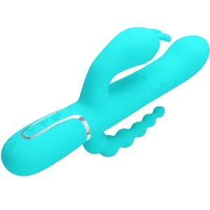 Cammy 4 In 1 Multifunktions-Dreifacher Rabbit-Vibrator Blau von Pretty Love