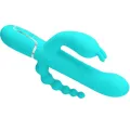 Cammy 4 In 1 Multifunktions-Dreifacher Rabbit-Vibrator Blau von Pretty Love