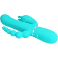 Cammy 4 In 1 Multifunktions-Dreifacher Rabbit-Vibrator Blau von Pretty Love