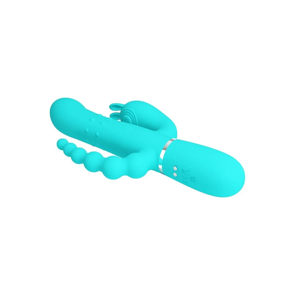 Cammy 4 In 1 Multifunktions-Dreifacher Rabbit-Vibrator Blau von Pretty Love | Fesselliebe.de