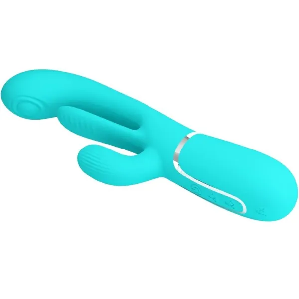Shania Triple Rabbit Multifunktionsvibrator 3 In 1 Blau von Pretty Love | Fesselliebe.de