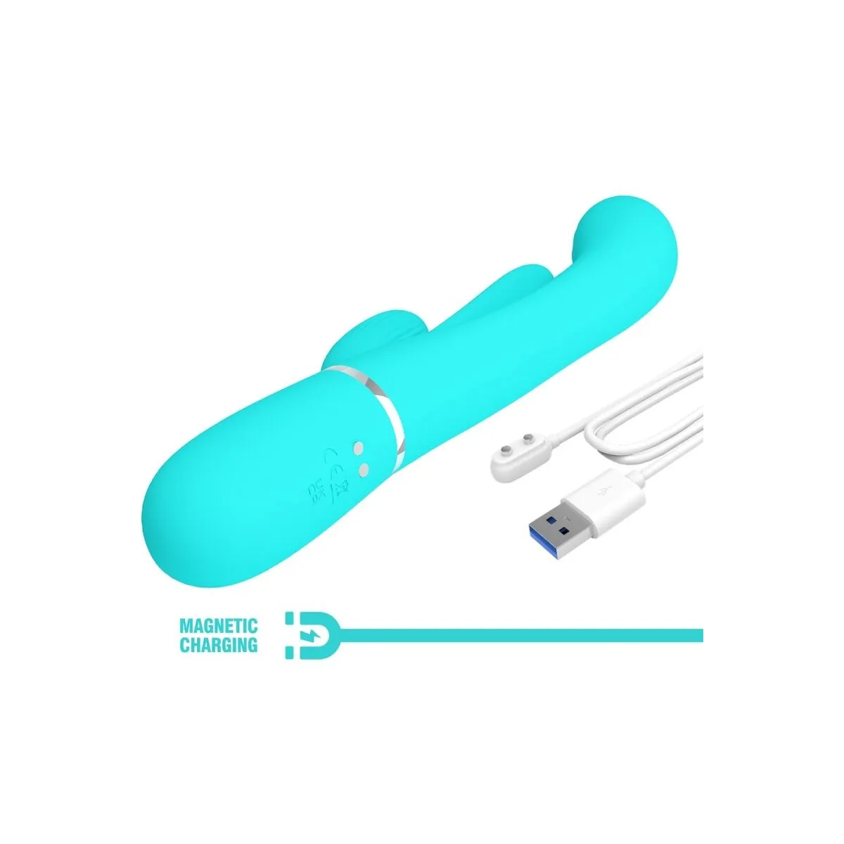 Shania Triple Rabbit Multifunktionsvibrator 3 In 1 Blau von Pretty Love | Fesselliebe.de