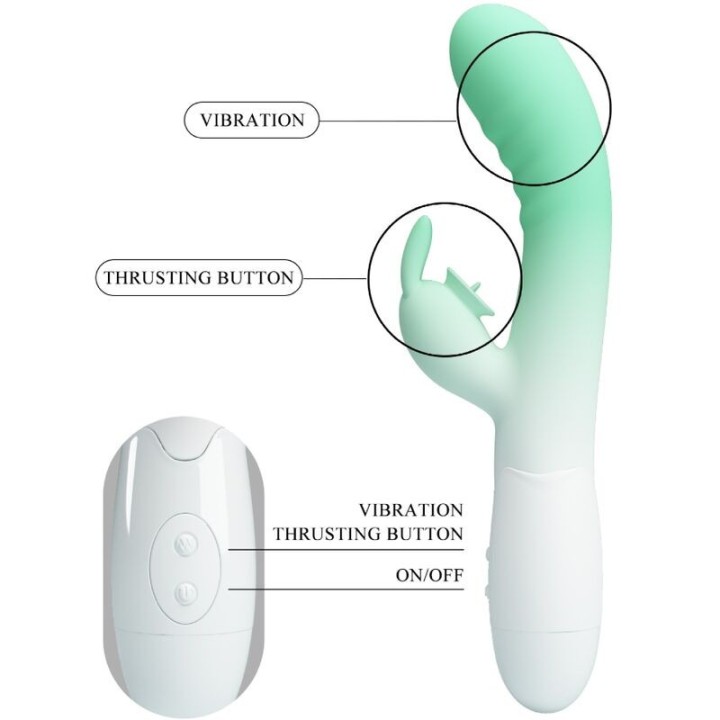 Cerberus Rabbit Vibrator 3o Vibrationen Grün von Pretty Love | Fesselliebe.de