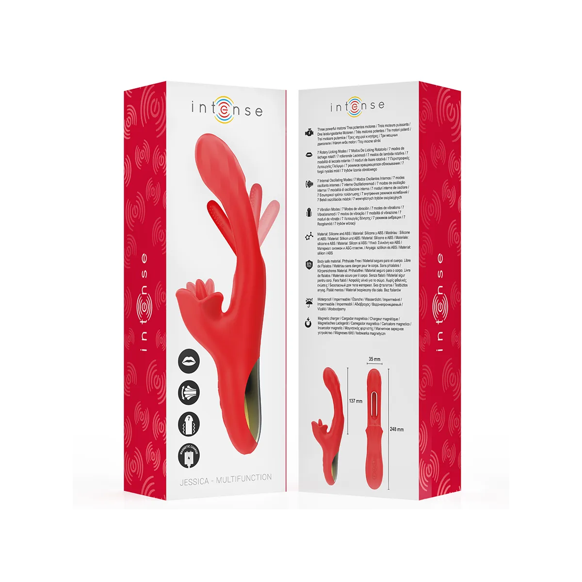 Jessica Multifunktionsvibrator Klitorisstimulation 24,8 cm Rot von Intense Fun | Fesselliebe.de