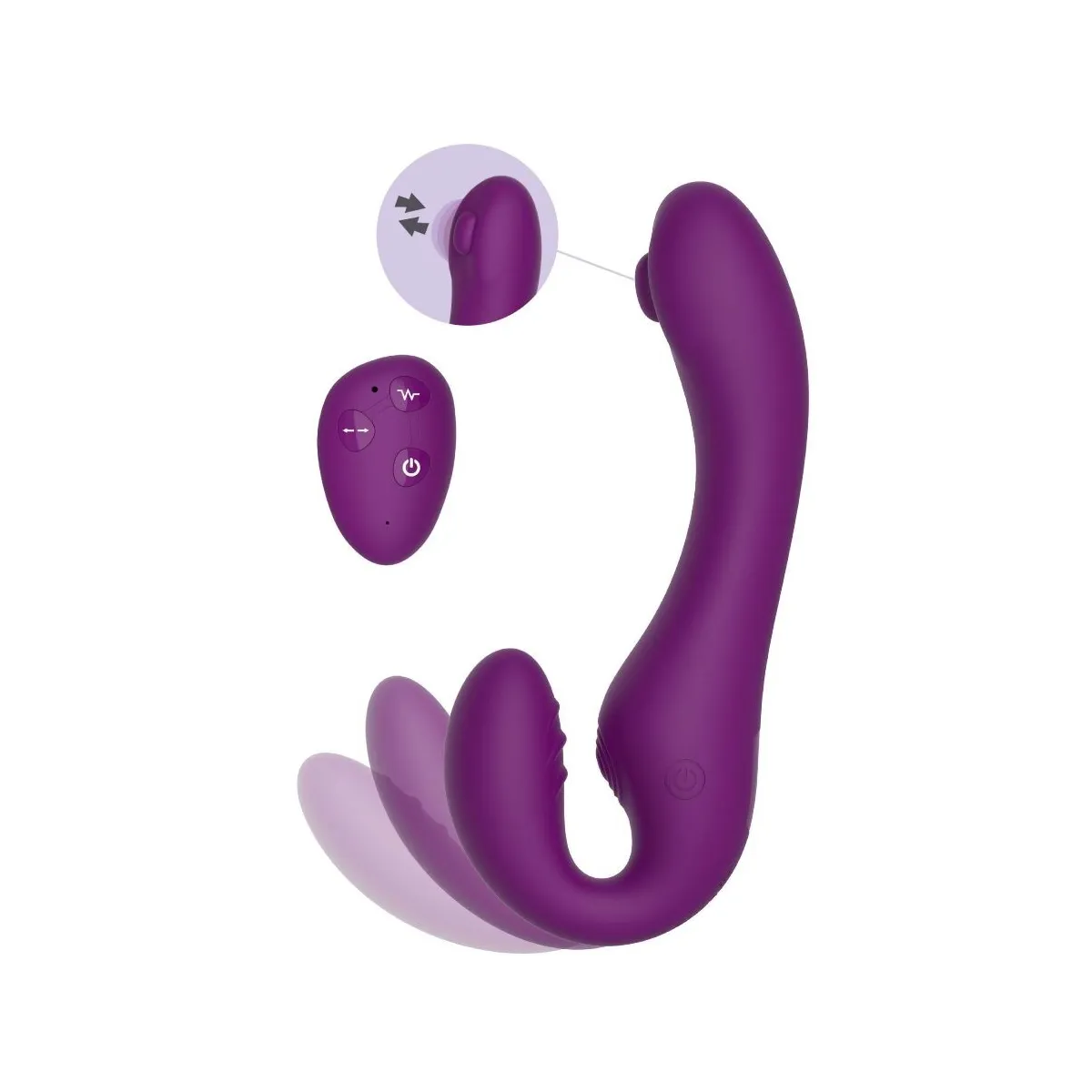 Xocoon – 2 In 1 Strapless Strap-On Vibrator mit Fernbedienung Lila von Xocoon | Fesselliebe.de