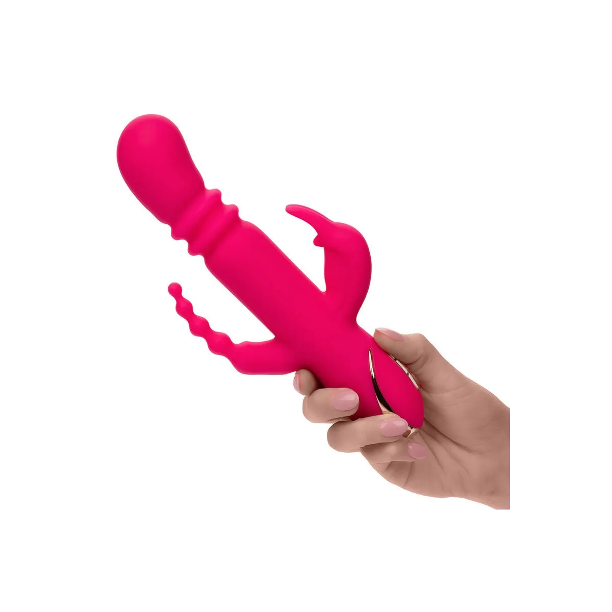 Jack Fantasy Dreifach Beheizter Vibrator Rabbit Rosa von Calexotics | Fesselliebe.de