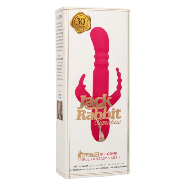 Jack Fantasy Dreifach Beheizter Vibrator Rabbit Rosa von Calexotics | Fesselliebe.de
