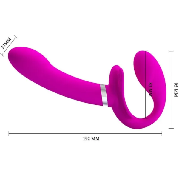Valerie Doppel-Strap-On-Vibrator 12 Vibrationen Lila von Pretty Love | Fesselliebe.de