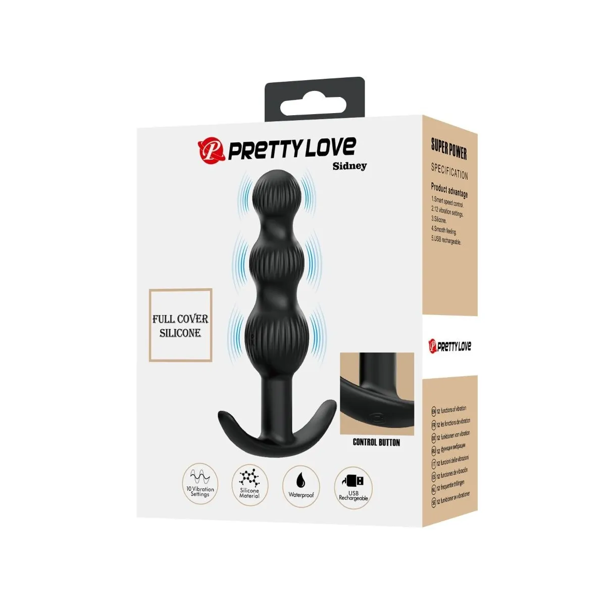 Sidney Analvibrator 10 Vibrationen Schwarz von Pretty Love | Fesselliebe.de