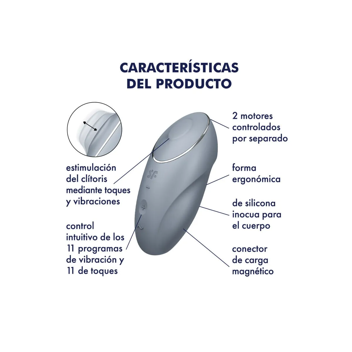 Tap & Climax 1 Auflegvibrator Grau von Satisfyer Layons | Fesselliebe.de