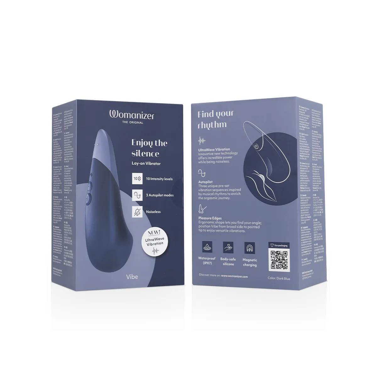 Vibe Lay-On Silent Vibrator Dunkelblau von Womanizer | Fesselliebe.de