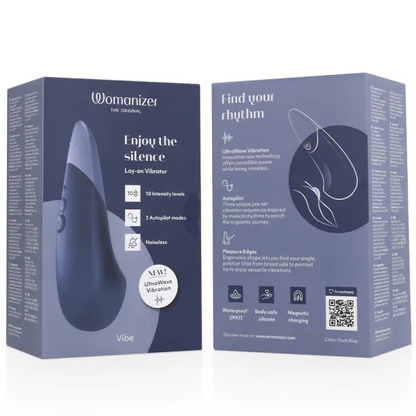 Vibe Lay-On Silent Vibrator Dunkelblau von Womanizer | Fesselliebe.de