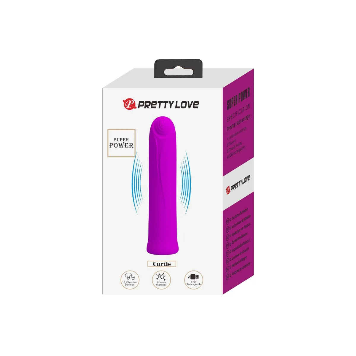 Curtis Mini Super Power Vibrator 12 Lila Silikonvibrationen von Pretty Love Flirtation | Fesselliebe.de