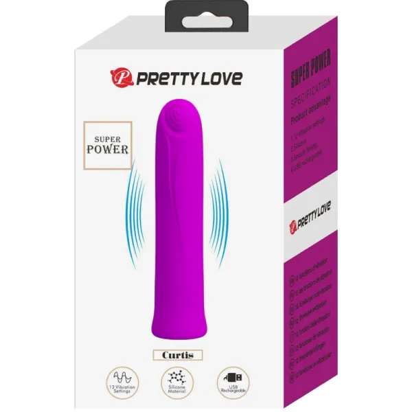Curtis Mini Super Power Vibrator 12 Lila Silikonvibrationen von Pretty Love Flirtation | Fesselliebe.de