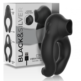Vibratorring aus Silikon, 3 Motoren, wiederaufladbar, Schwarz von Black&Silver | Fesselliebe.de