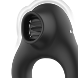 Vibratorring aus Silikon, 3 Motoren, wiederaufladbar, Schwarz von Black&Silver | Fesselliebe.de