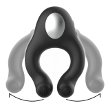Vibratorring aus Silikon, 3 Motoren, wiederaufladbar, Schwarz von Black&Silver | Fesselliebe.de