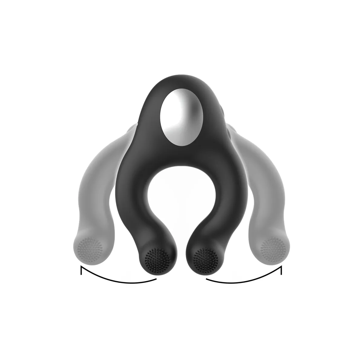 Vibratorring aus Silikon, 3 Motoren, wiederaufladbar, Schwarz von Black&Silver | Fesselliebe.de