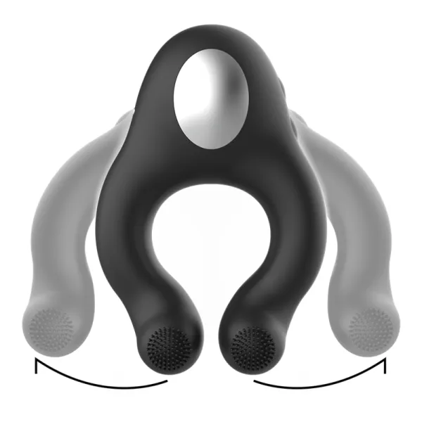 Vibratorring aus Silikon, 3 Motoren, wiederaufladbar, Schwarz von Black&Silver | Fesselliebe.de