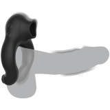 Vibratorring aus Silikon, 3 Motoren, wiederaufladbar, Schwarz von Black&Silver | Fesselliebe.de