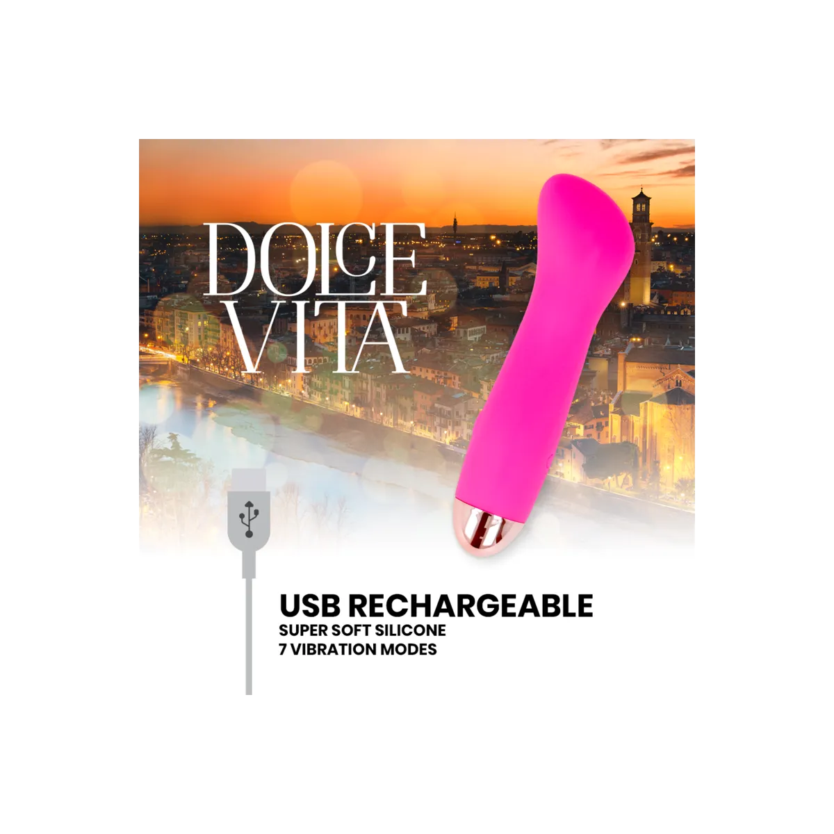 Aufladbarer Vibrator eine Rosa 7 Geschwindigkeit von Dolce Vita | Fesselliebe.de