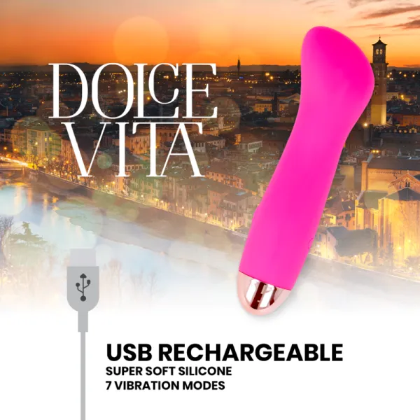 Aufladbarer Vibrator eine Rosa 7 Geschwindigkeit von Dolce Vita | Fesselliebe.de