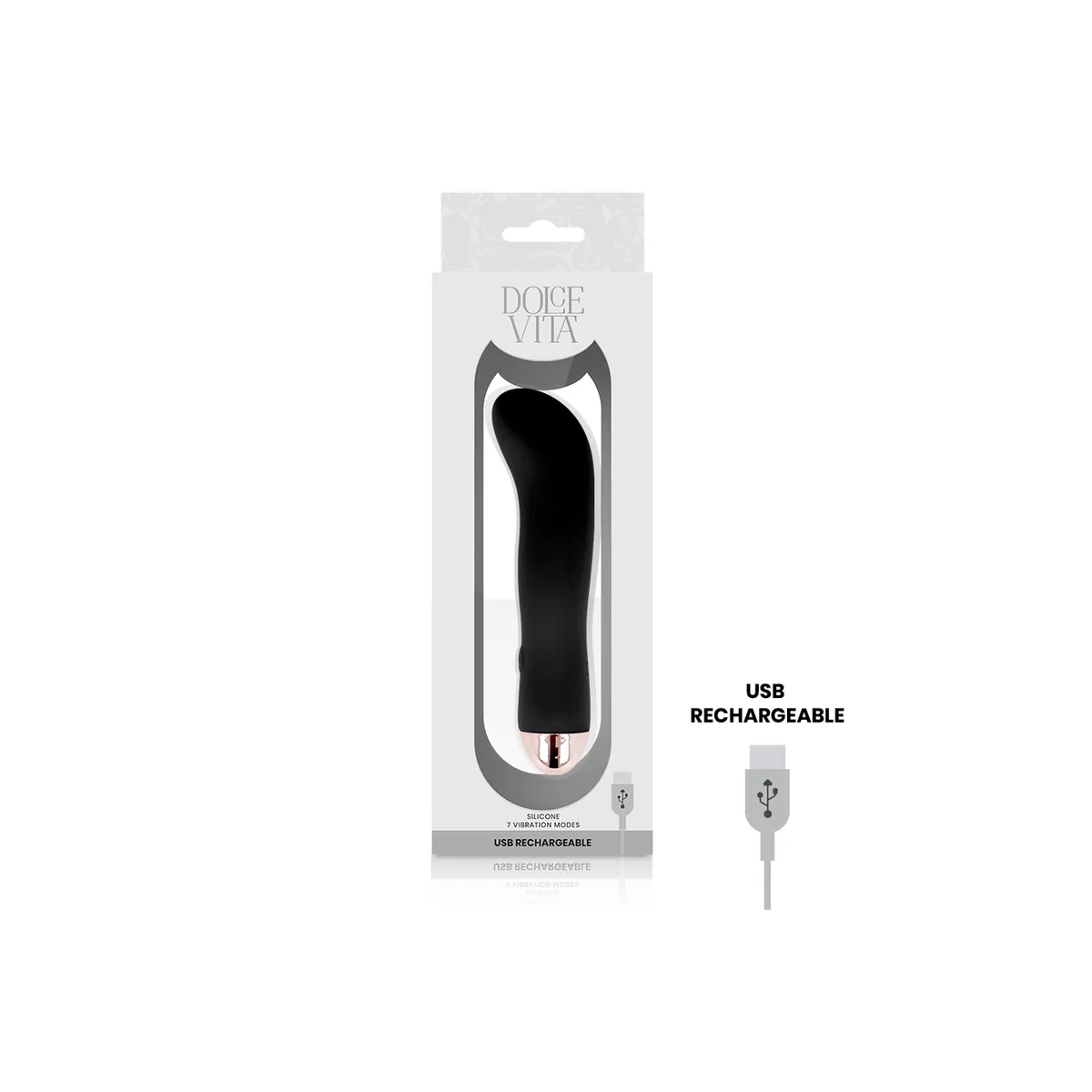 Aufladbarer Vibrator Zwei Schwarz 7 Geschwindigkeit von Dolce Vita | Fesselliebe.de