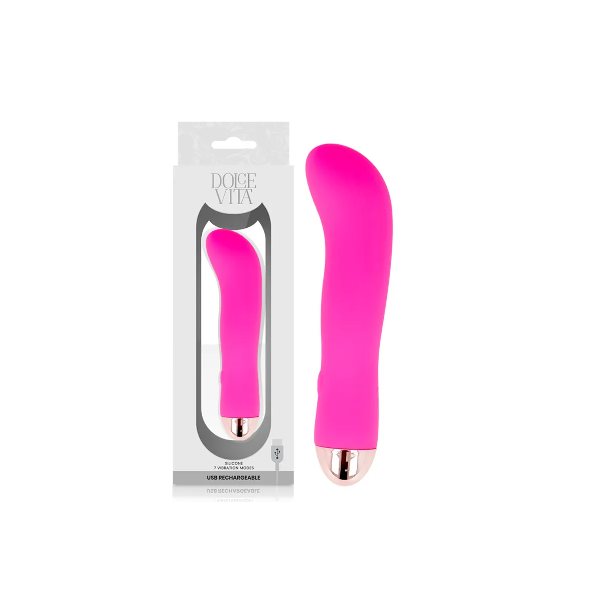 Aufladbarer Vibrator Zwei Rosa 7 Geschwindigkeiten von Dolce Vita | Fesselliebe.de