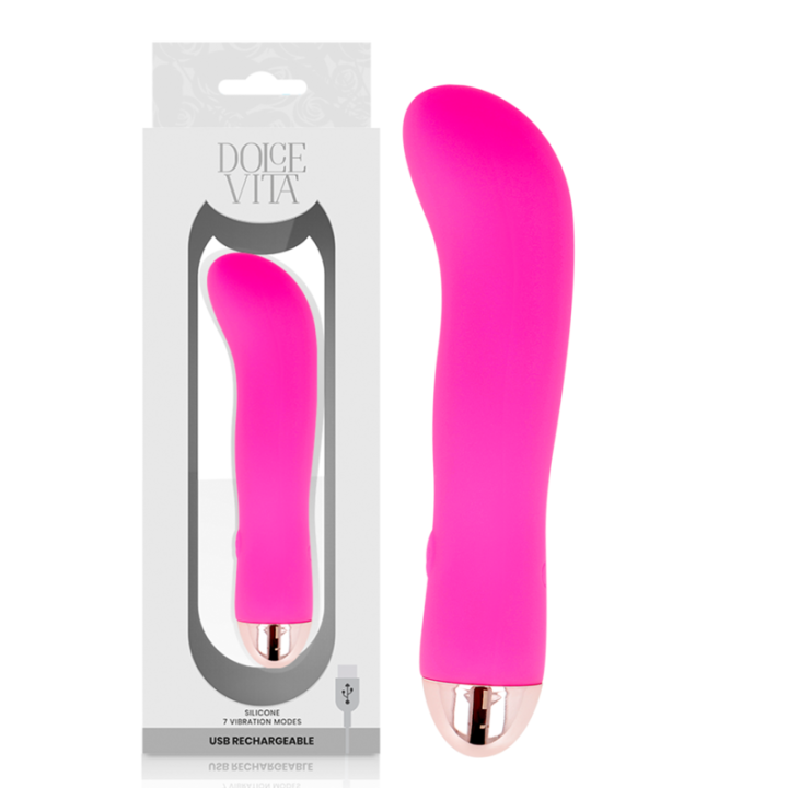 Aufladbarer Vibrator Zwei Rosa 7 Geschwindigkeiten von Dolce Vita | Fesselliebe.de