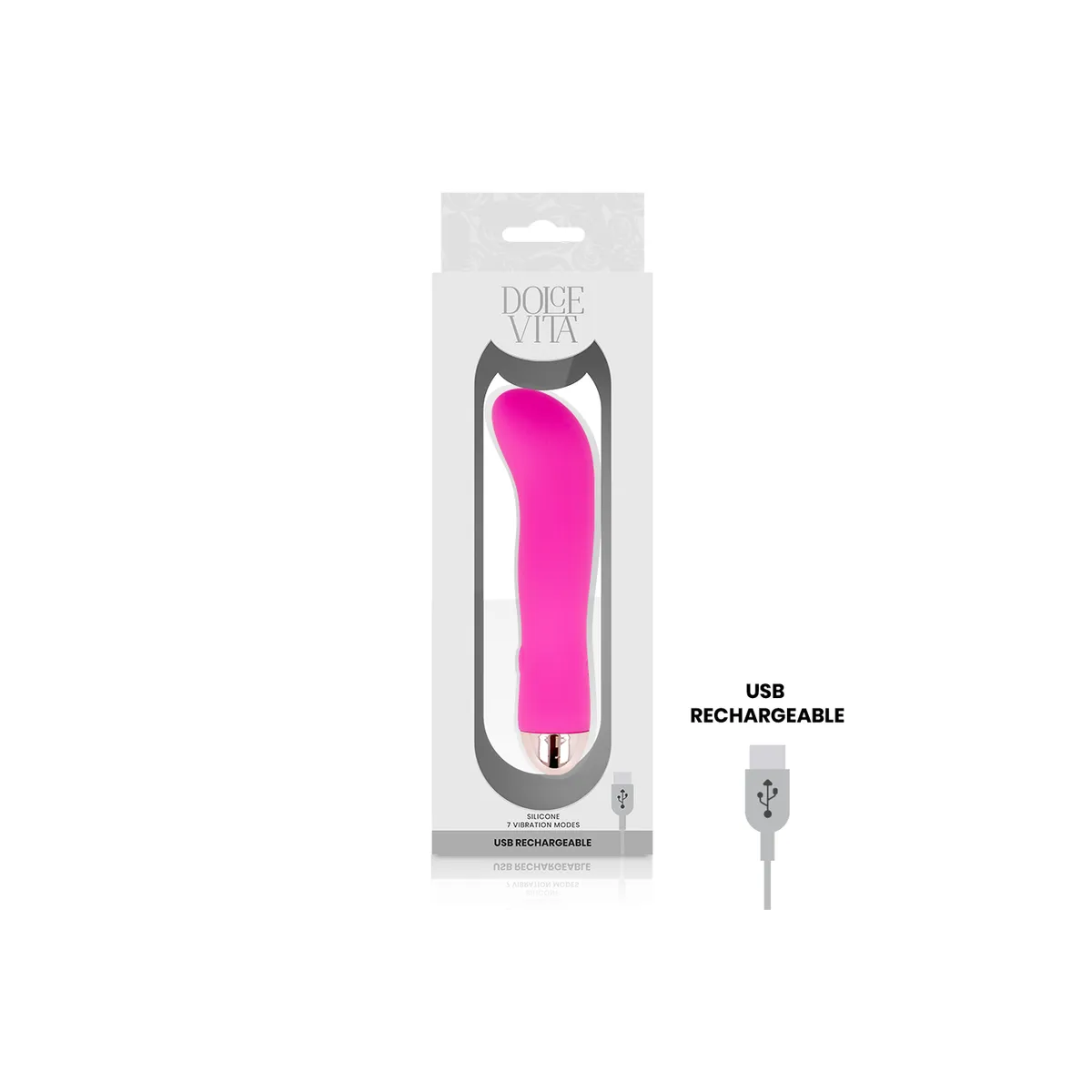 Aufladbarer Vibrator Zwei Rosa 7 Geschwindigkeiten von Dolce Vita | Fesselliebe.de