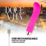Aufladbarer Vibrator Zwei Rosa 7 Geschwindigkeiten von Dolce Vita | Fesselliebe.de