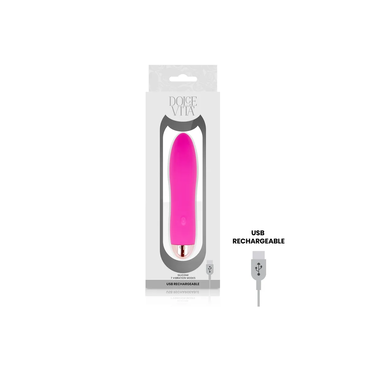 Aufladbarer Vibrator Vier Rosa 7 Geschwindigkeiten von Dolce Vita | Fesselliebe.de