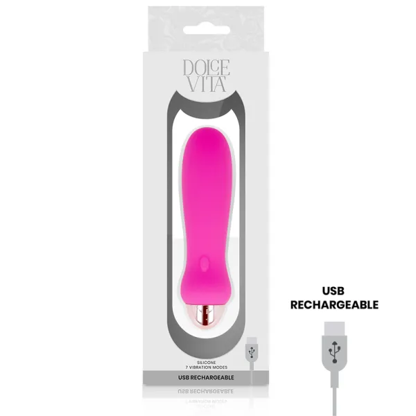 Aufladbarer Vibrator Fünf Rosa 7 Geschwindigkeiten von Dolce Vita | Fesselliebe.de