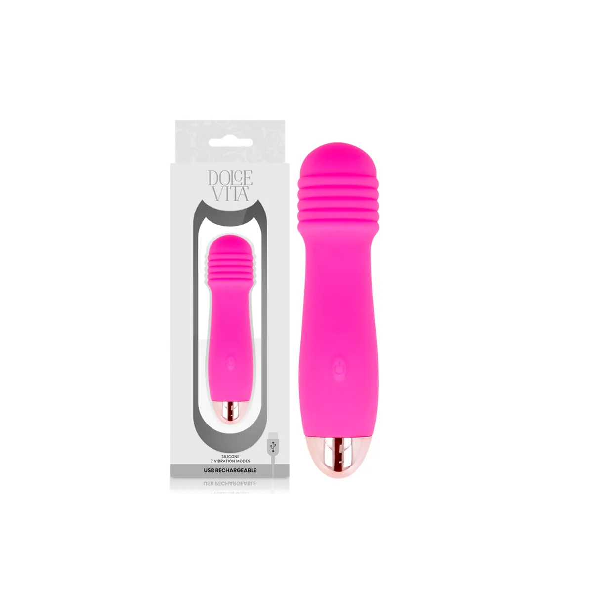 Aufladbarer Vibrator Drei Rosa 7 Geschwindigkeiten von Dolce Vita | Fesselliebe.de